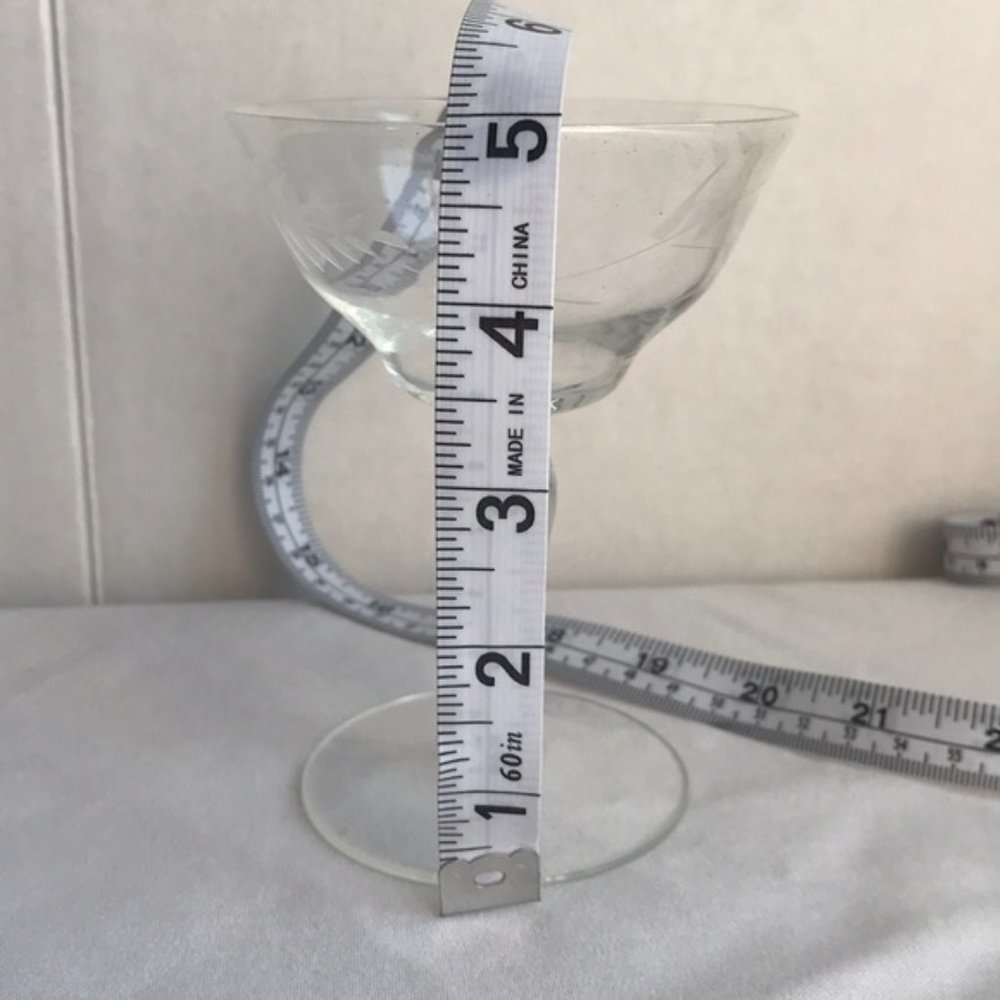 Vintage (3) etched crystal Rob Roy glasses - Picture 7 of 8